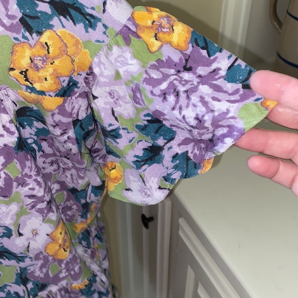 Loose Multi Tier High Neck Floral Dress Size Large - Picture 7 of 7